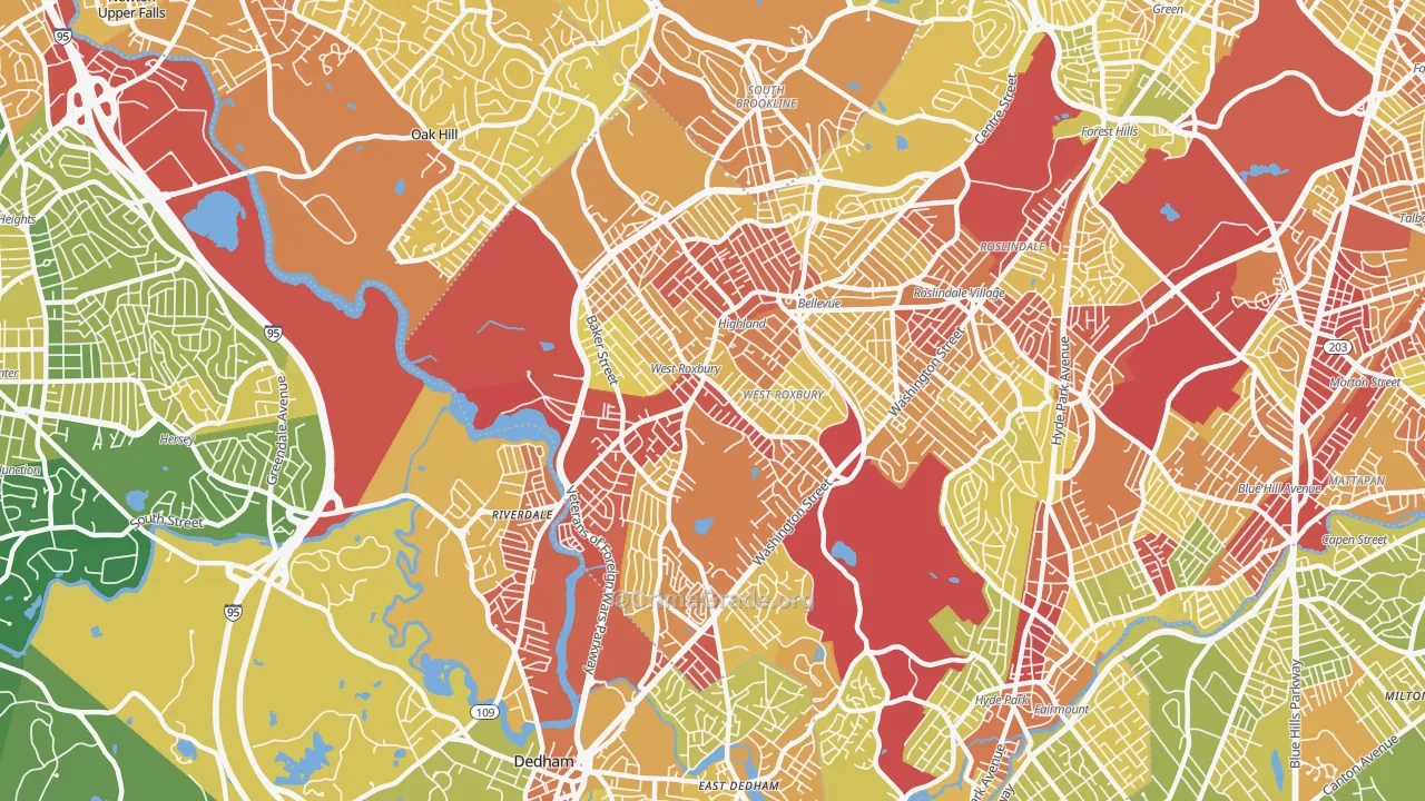 02132, MA Map of Vehicle Theft Rates