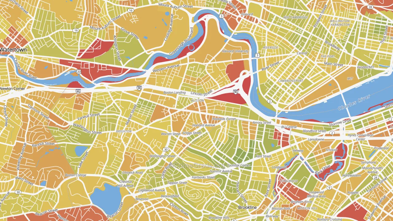 02134, MA Map of Vehicle Theft Rates
