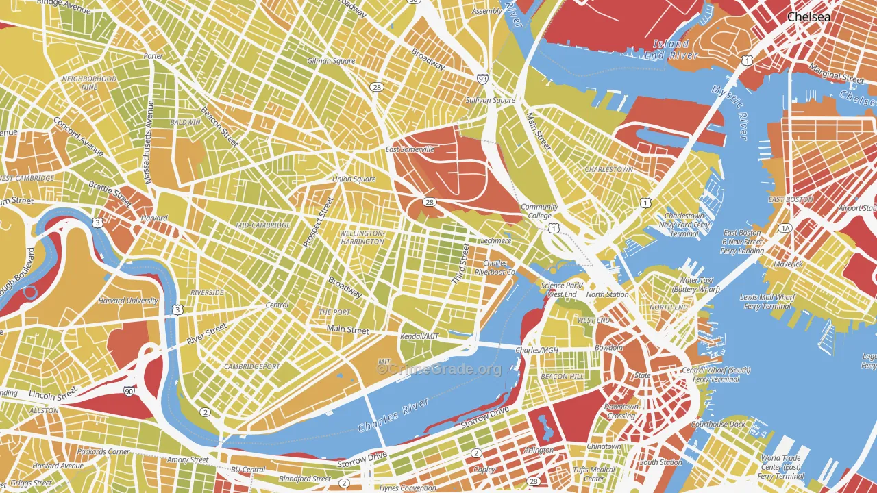 02141, MA Map of Vehicle Theft Rates