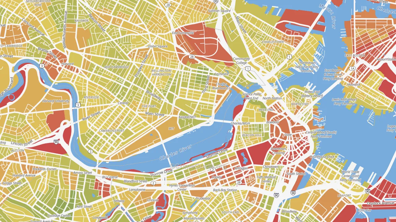 02142, MA Map of Vehicle Theft Rates