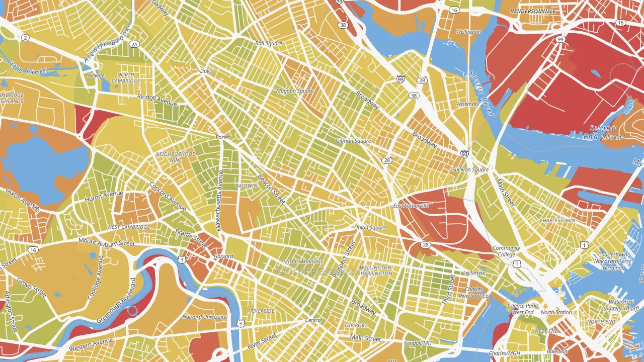 02143, MA Map of Vehicle Theft Rates