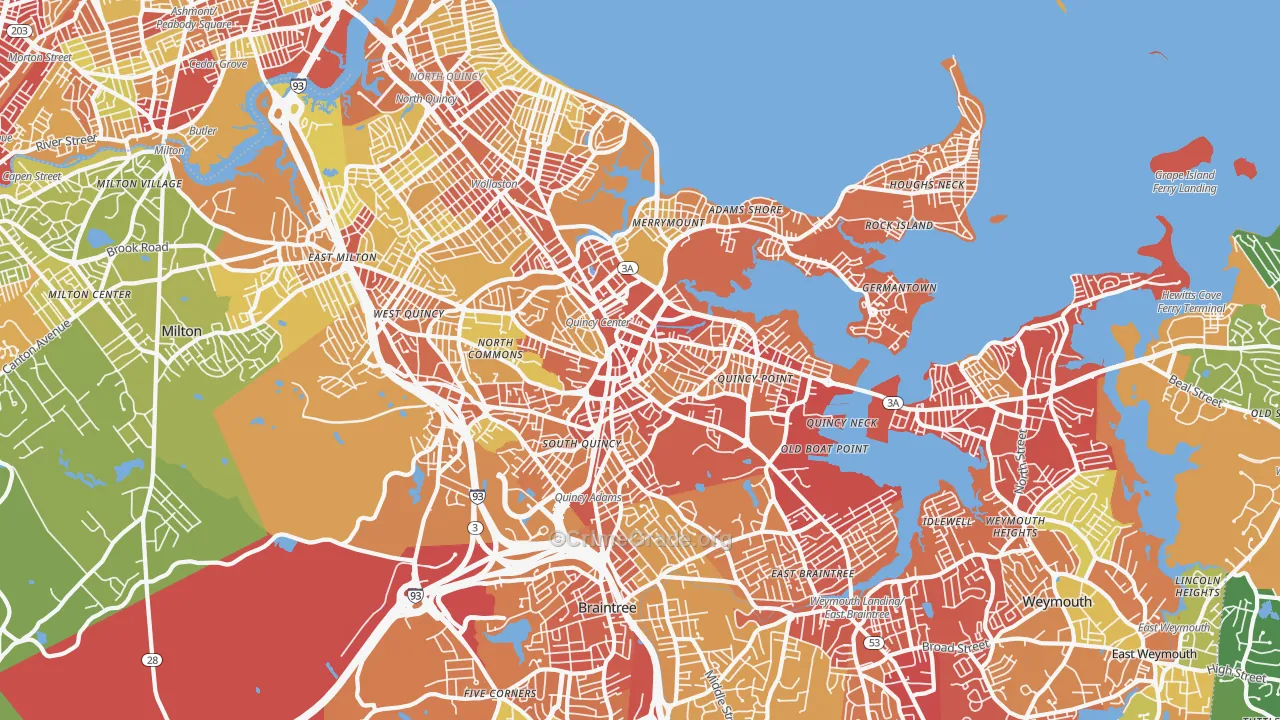 02169, MA Map of Vehicle Theft Rates
