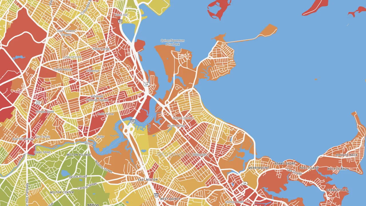 02171, MA Map of Vehicle Theft Rates