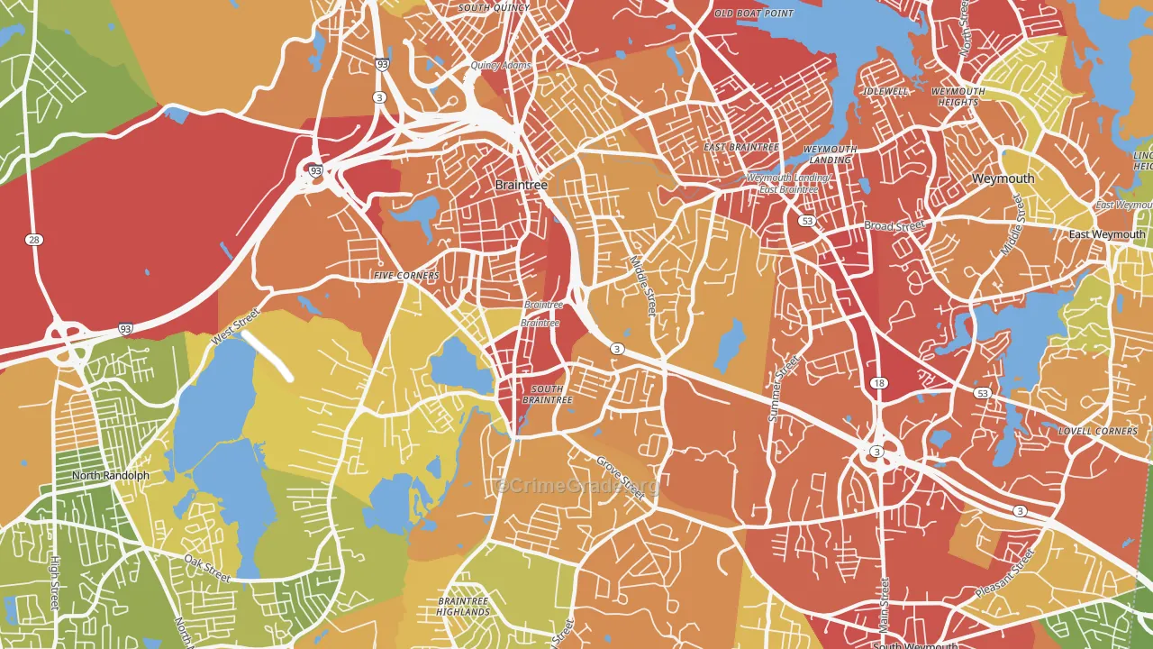 02184, MA Map of Vehicle Theft Rates