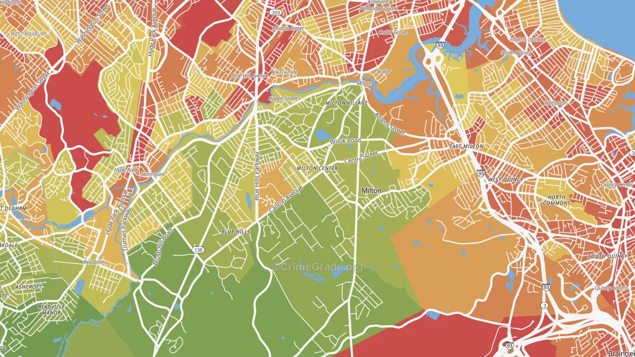 02186, MA Map of Vehicle Theft Rates