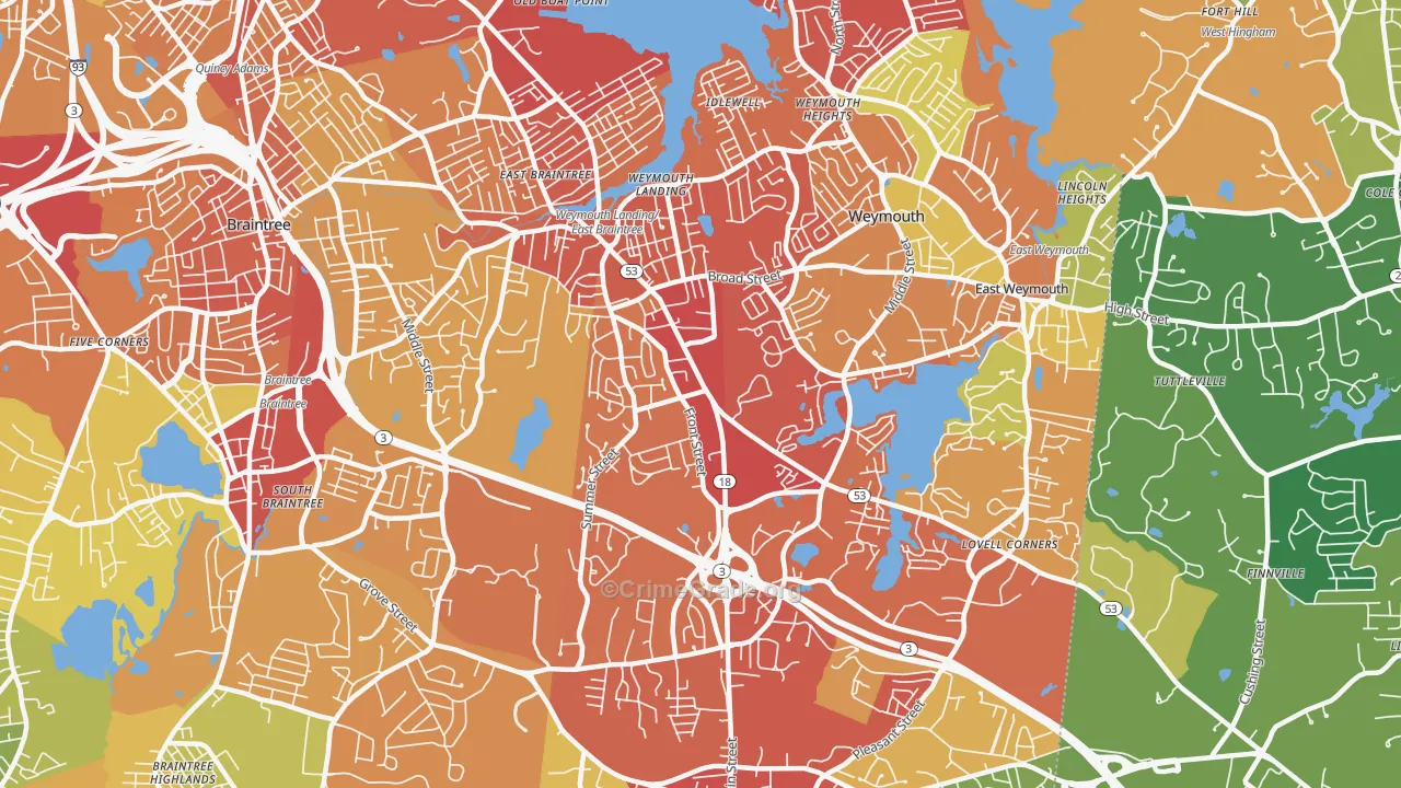 02188, MA Map of Vehicle Theft Rates