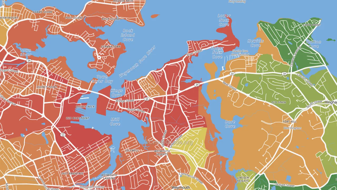 02191, MA Map of Vehicle Theft Rates