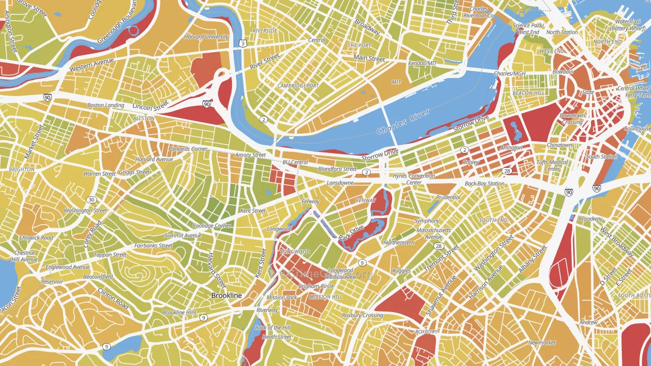 02215, MA Map of Vehicle Theft Rates