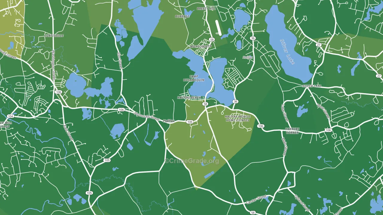 02338, MA Map of Vehicle Theft Rates