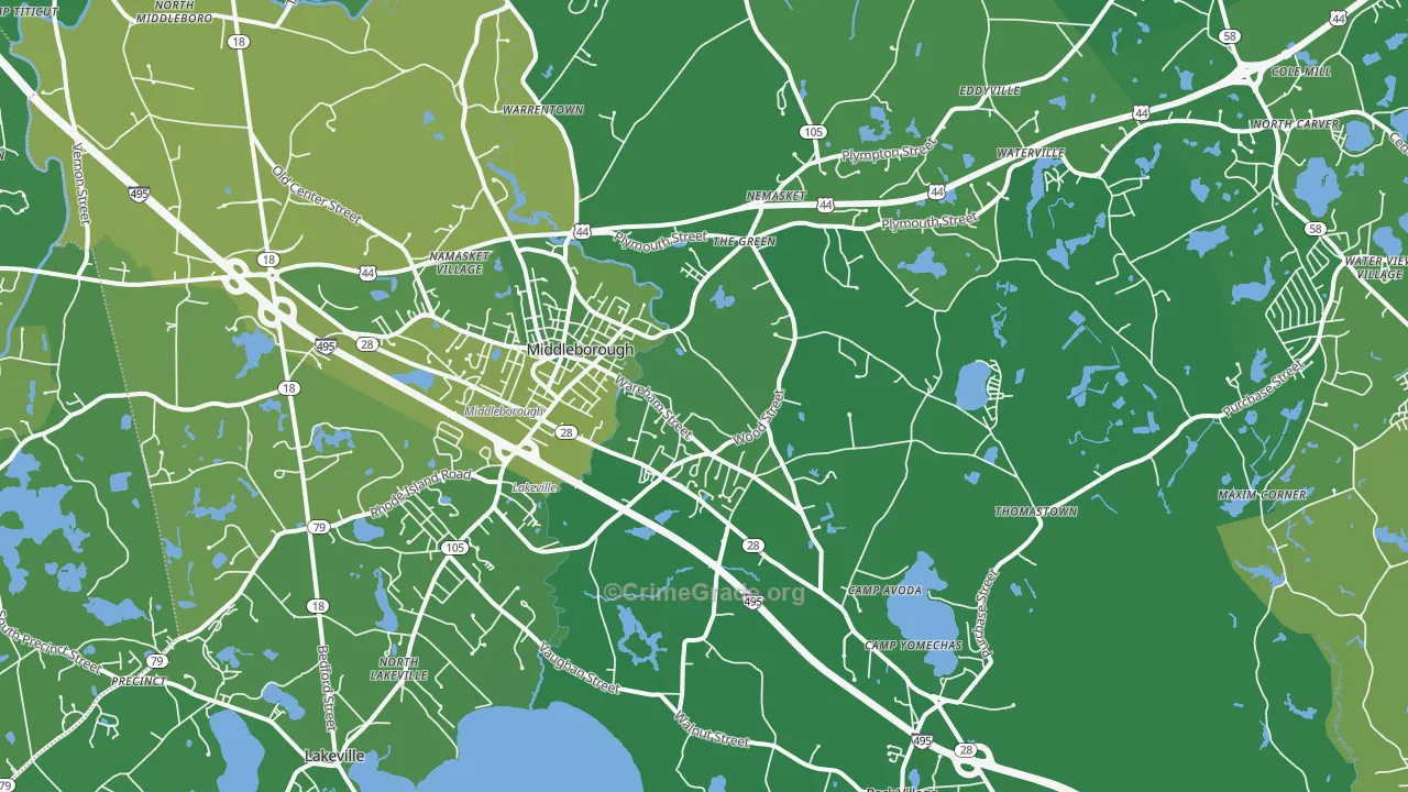 02346, MA Map of Vehicle Theft Rates