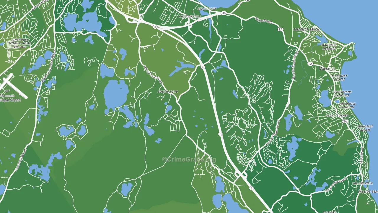 02360, MA Map of Vehicle Theft Rates