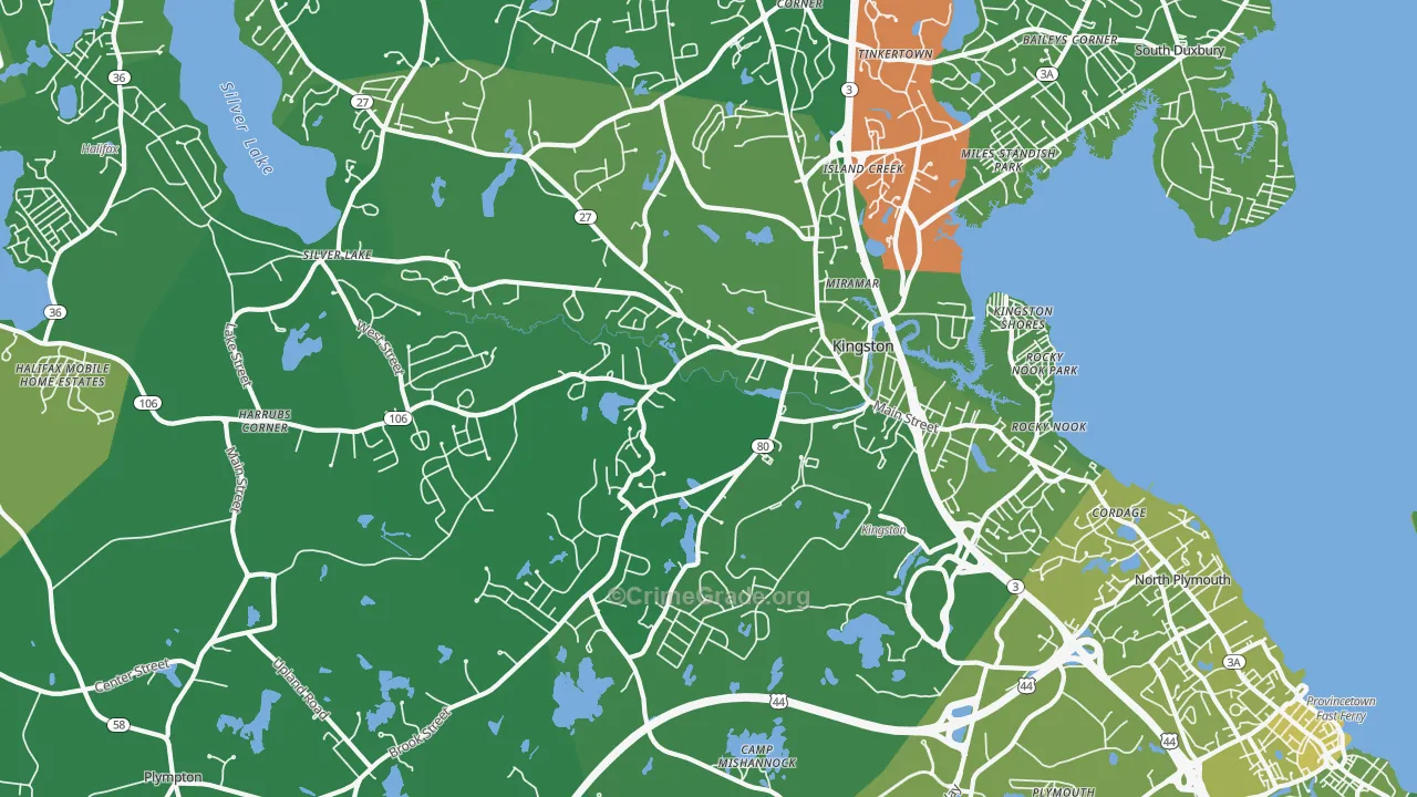 02364, MA Map of Vehicle Theft Rates