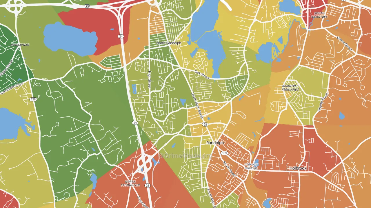 02368, MA Map of Vehicle Theft Rates
