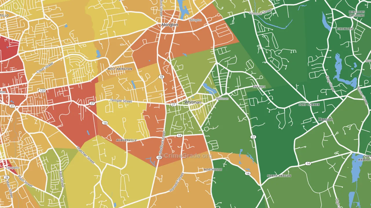 02382, MA Map of Vehicle Theft Rates