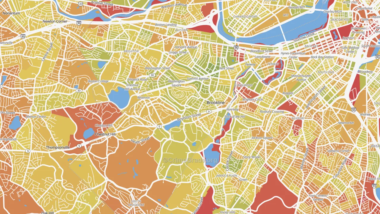 02445, MA Map of Vehicle Theft Rates