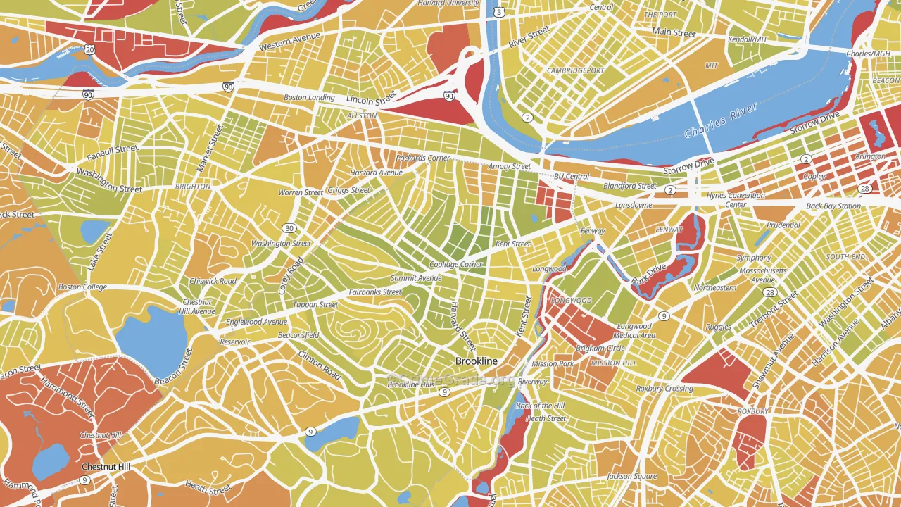 02446, MA Map of Vehicle Theft Rates