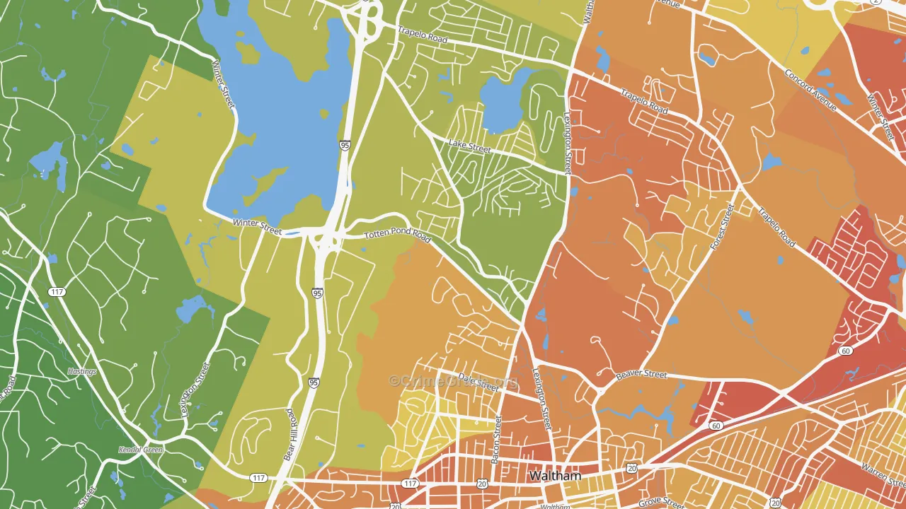 02451, MA Map of Vehicle Theft Rates