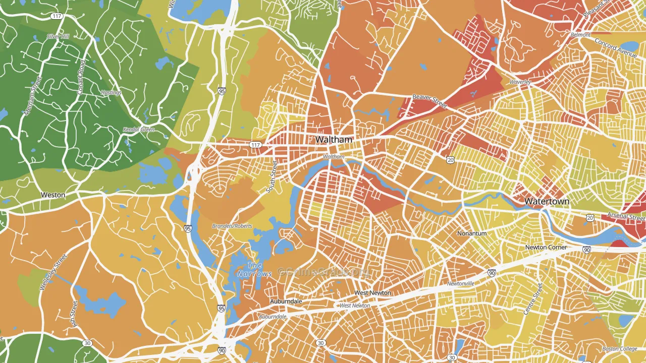 02453, MA Map of Vehicle Theft Rates