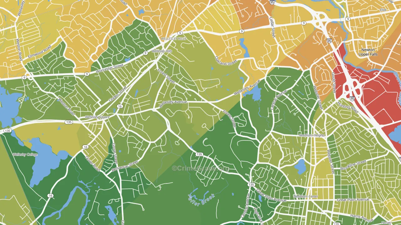 02457, MA Map of Vehicle Theft Rates