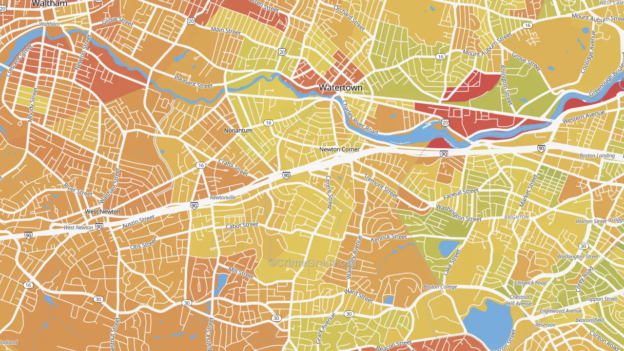 02458, MA Map of Vehicle Theft Rates