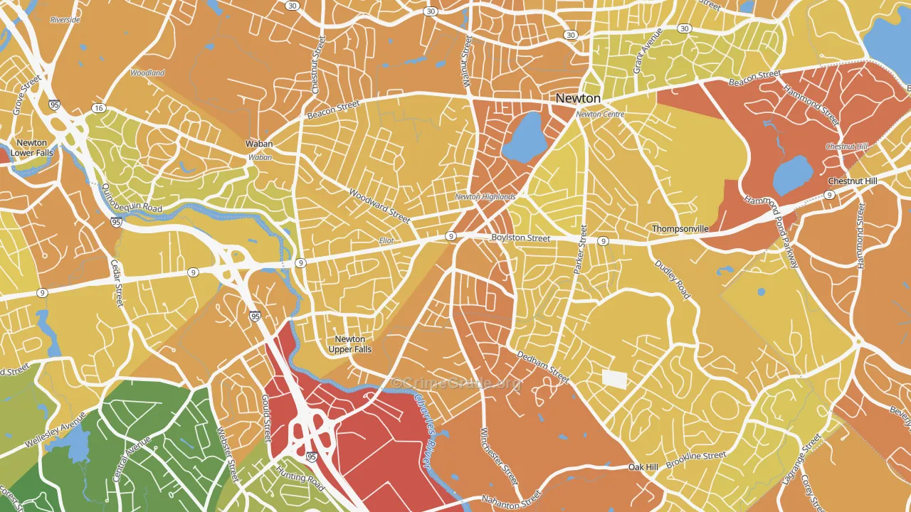 02461, MA Map of Vehicle Theft Rates