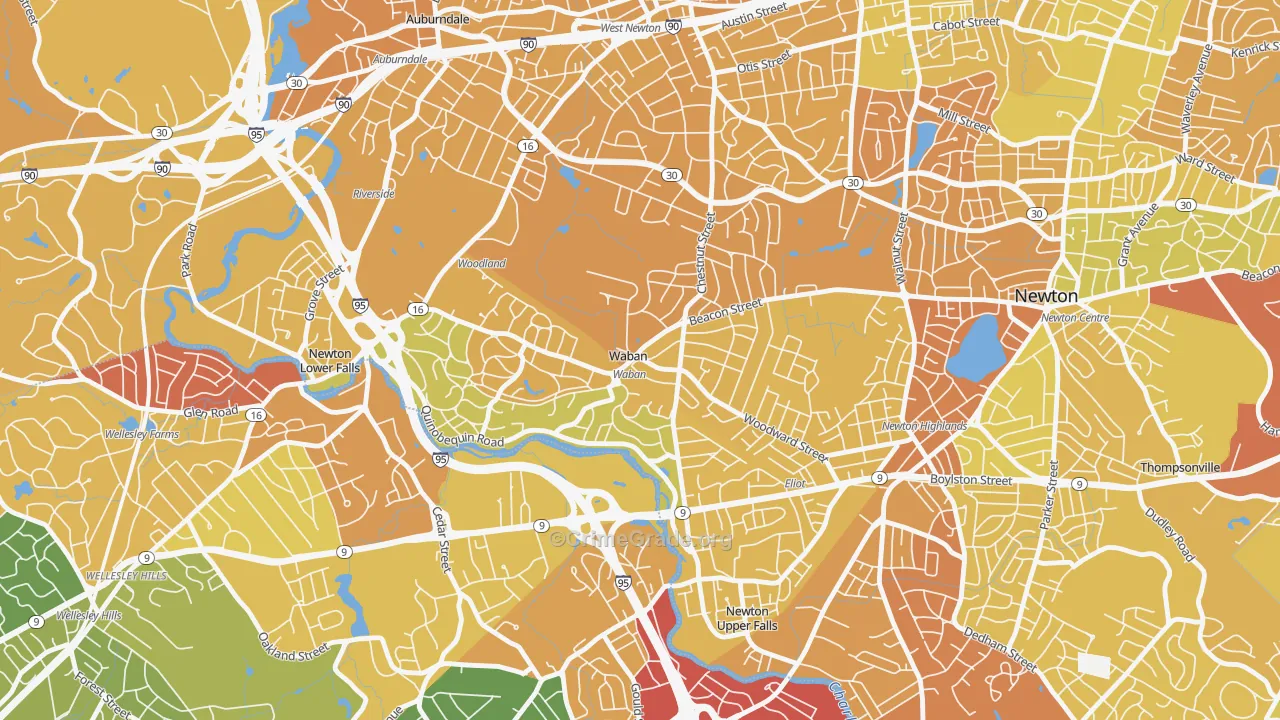 02468, MA Map of Vehicle Theft Rates