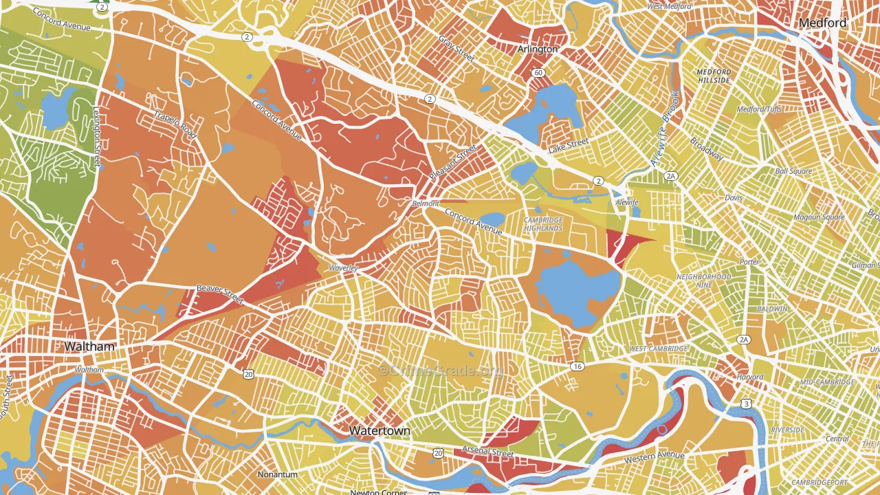02478, MA Map of Vehicle Theft Rates