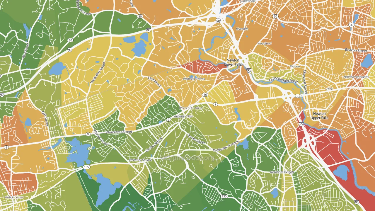02481, MA Map of Vehicle Theft Rates
