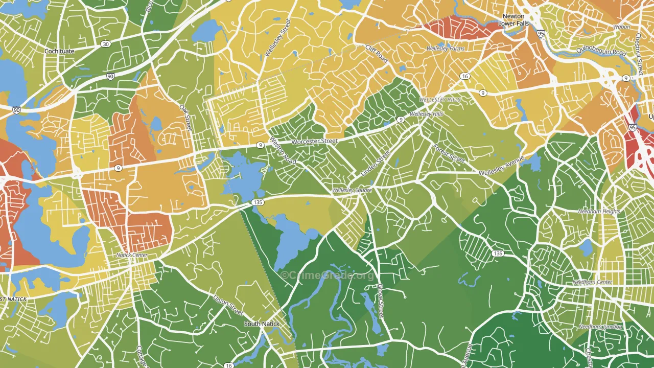 02482, MA Map of Vehicle Theft Rates