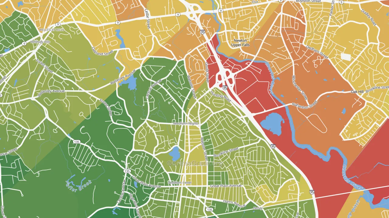02494, MA Map of Vehicle Theft Rates