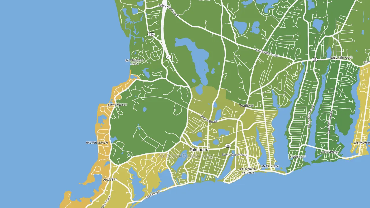 02540, MA Map of Vehicle Theft Rates