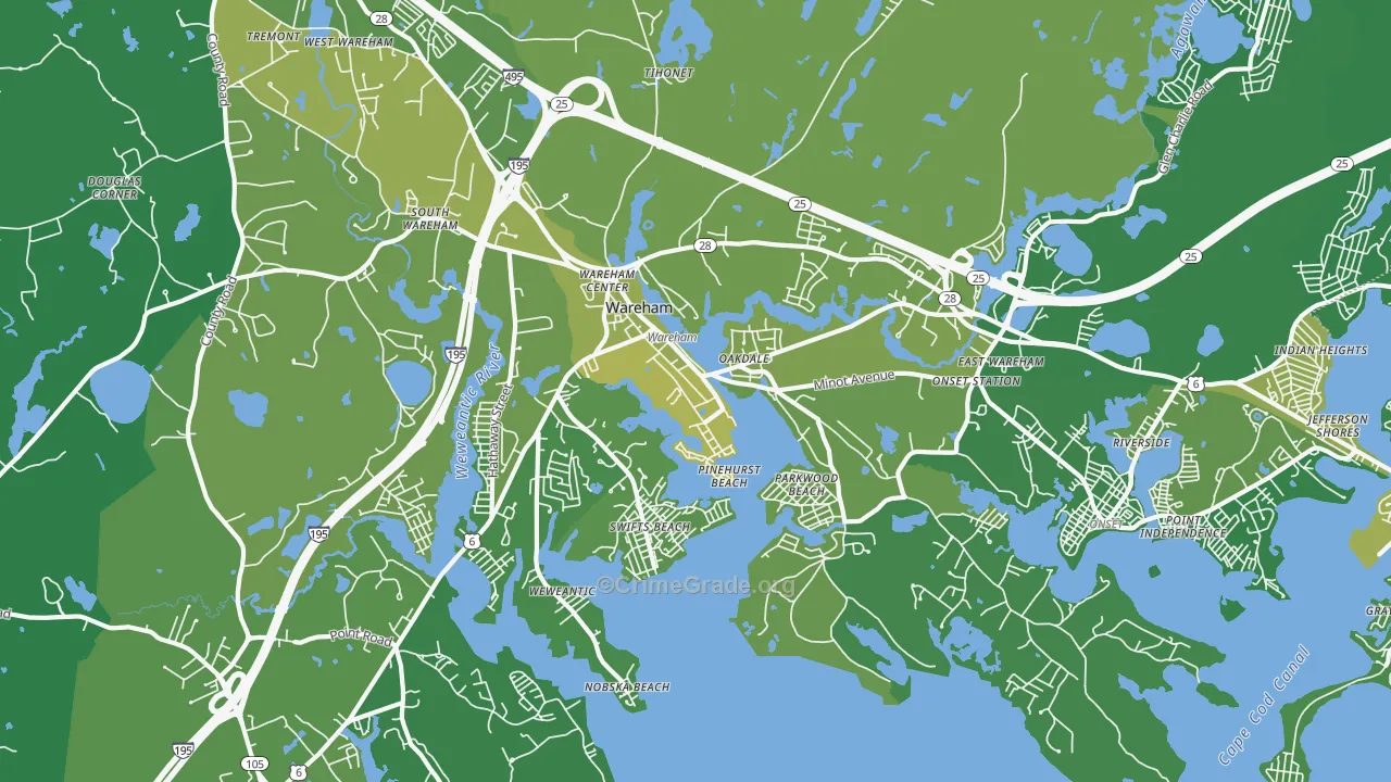 02571, MA Map of Vehicle Theft Rates