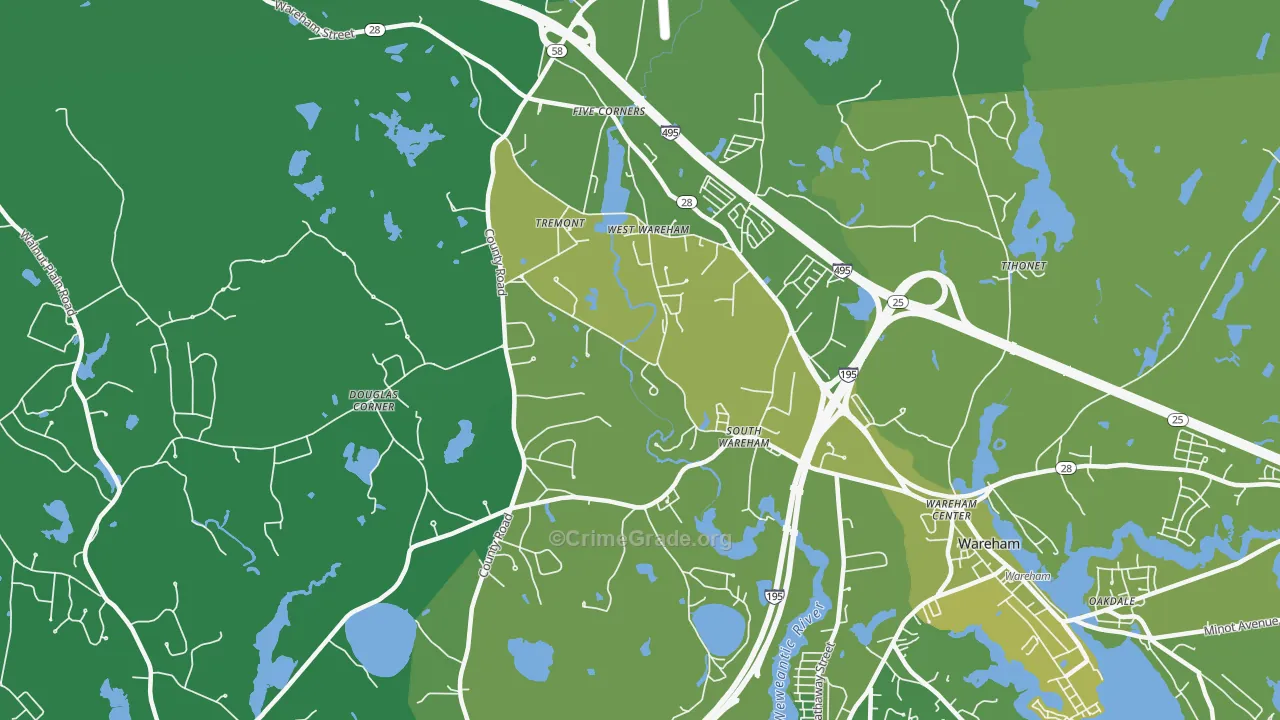 02576, MA Map of Vehicle Theft Rates