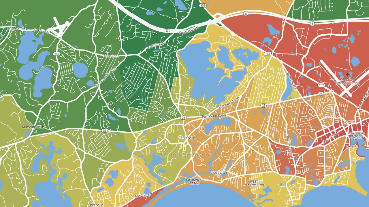 02632, MA Map of Vehicle Theft Rates