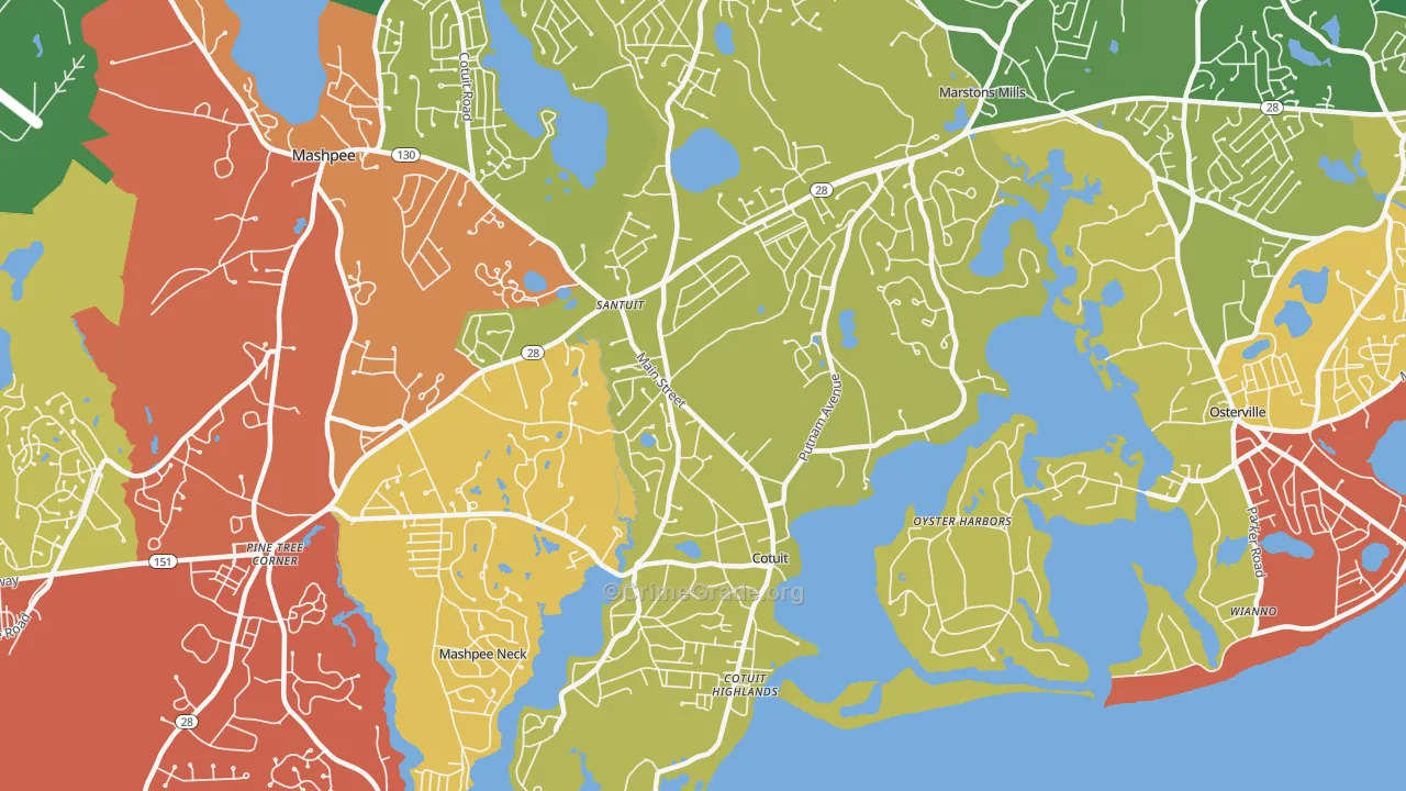 02635, MA Map of Vehicle Theft Rates