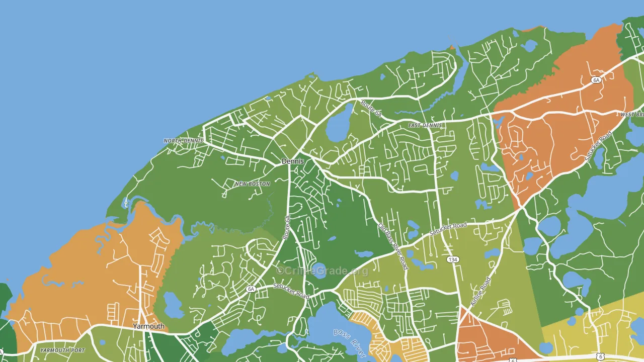 02638, MA Map of Vehicle Theft Rates