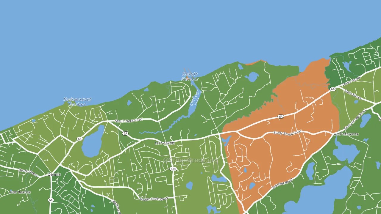 02641, MA Map of Vehicle Theft Rates