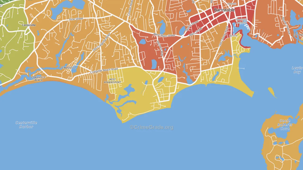 02647, MA Map of Vehicle Theft Rates