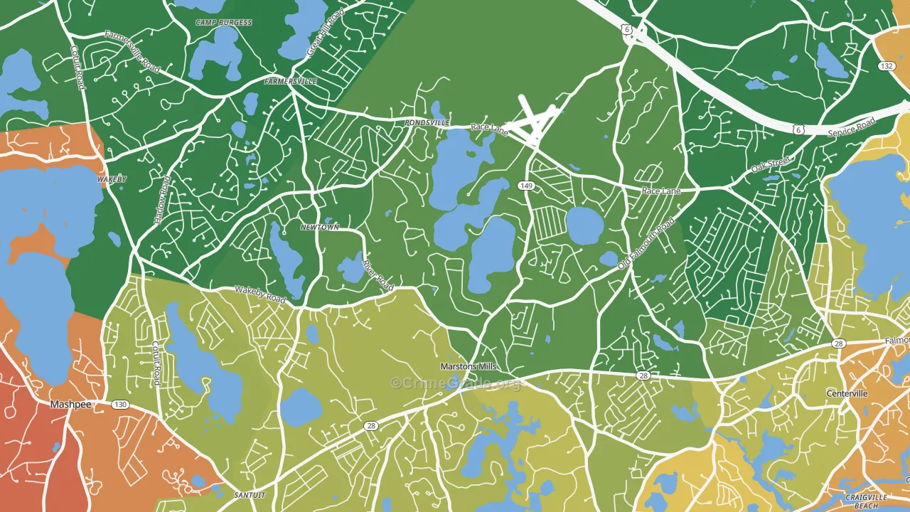 02648, MA Map of Vehicle Theft Rates