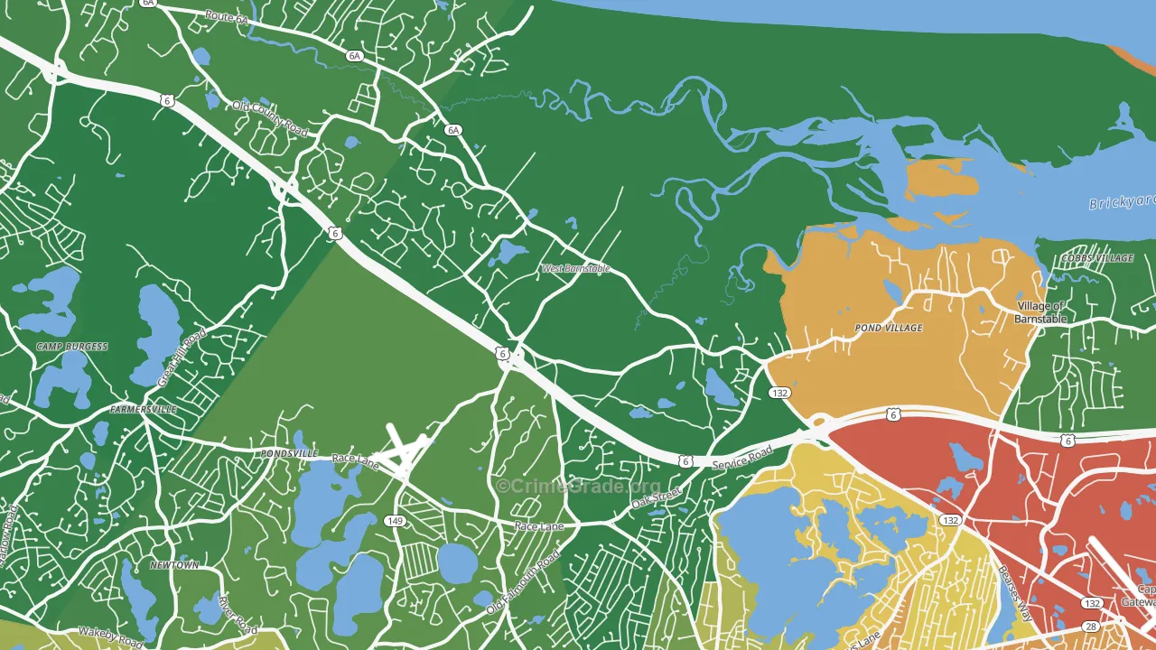 02668, MA Map of Vehicle Theft Rates