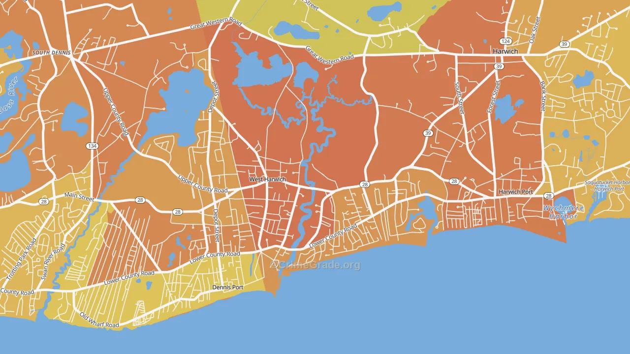 02671, MA Map of Vehicle Theft Rates