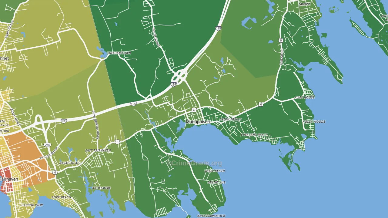 02739, MA Map of Vehicle Theft Rates