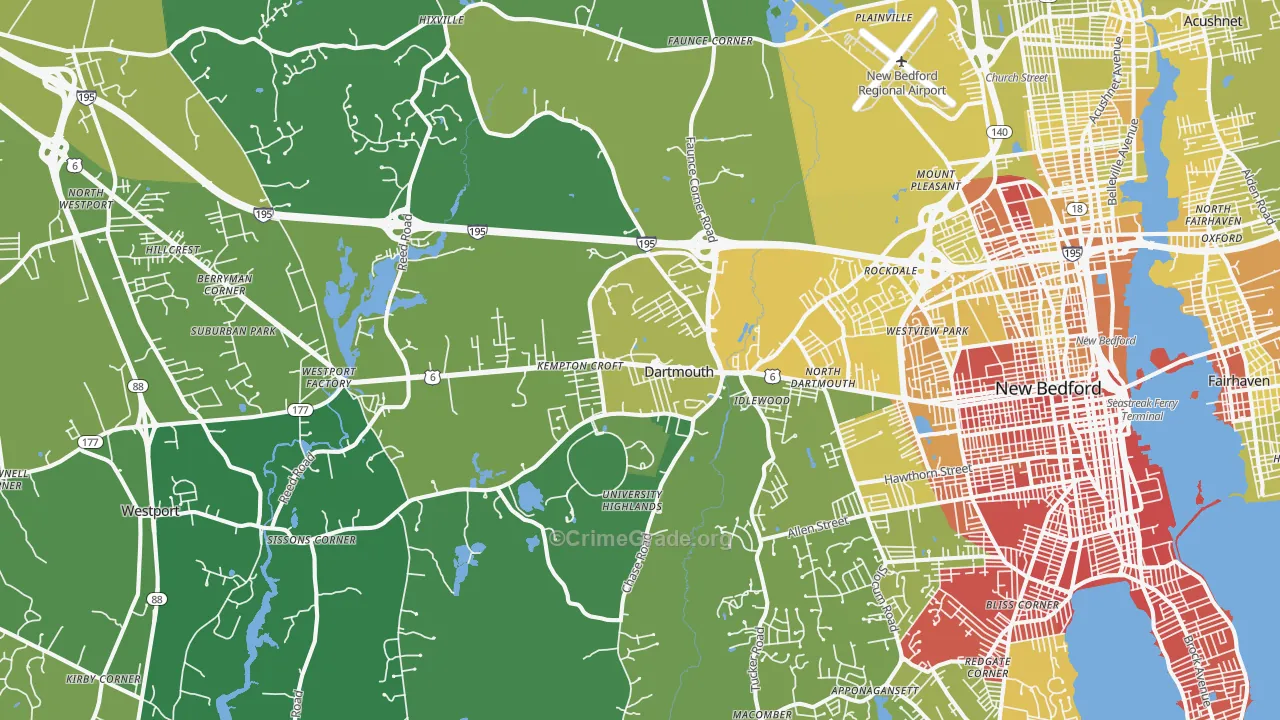 02747, MA Map of Vehicle Theft Rates