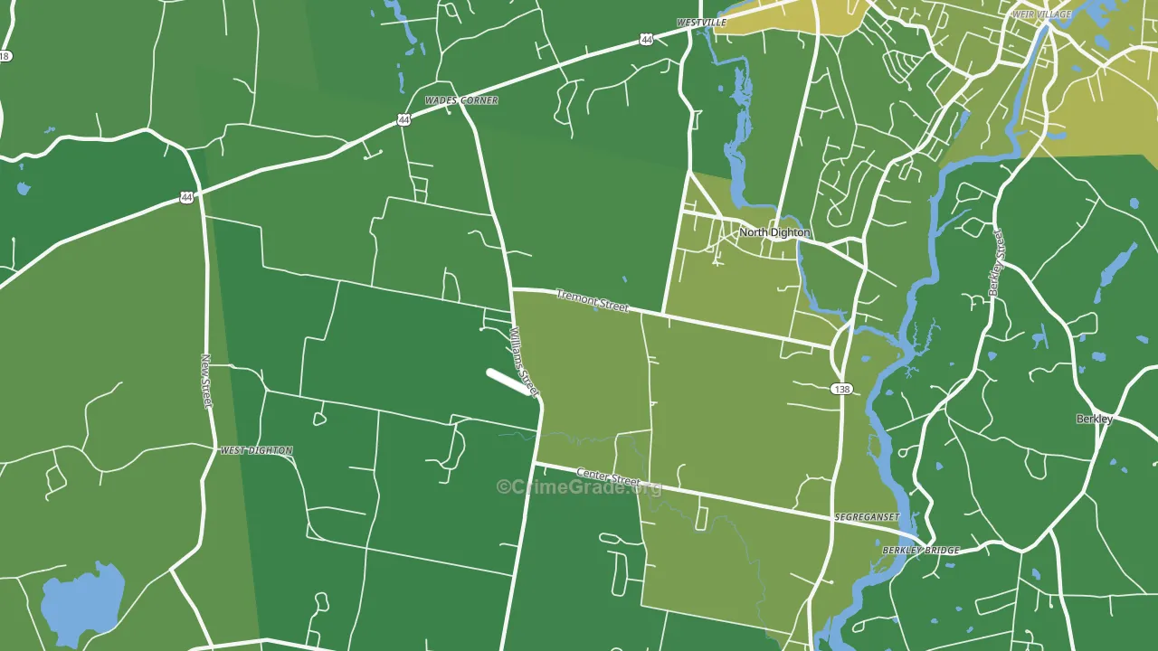 02764, MA Map of Vehicle Theft Rates