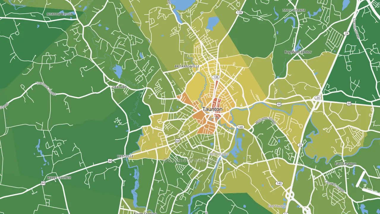 02780, MA Map of Vehicle Theft Rates