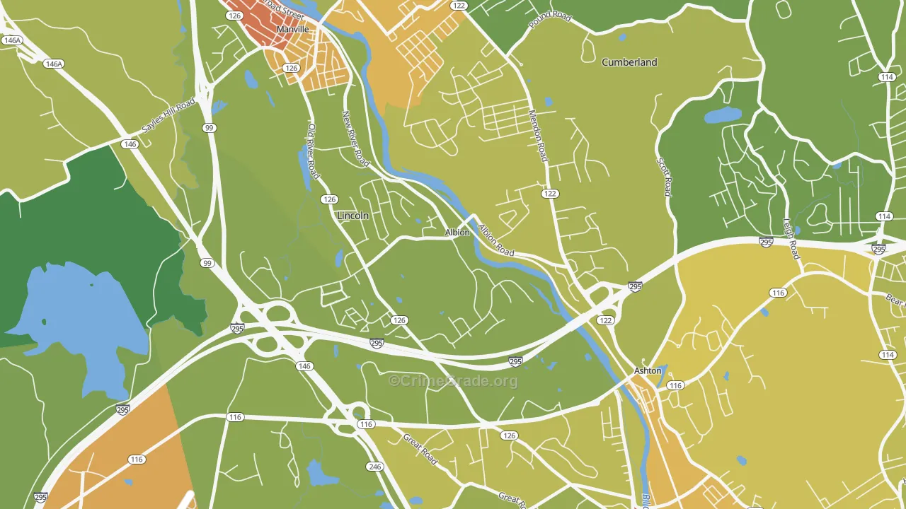 02802, RI Map of Vehicle Theft Rates