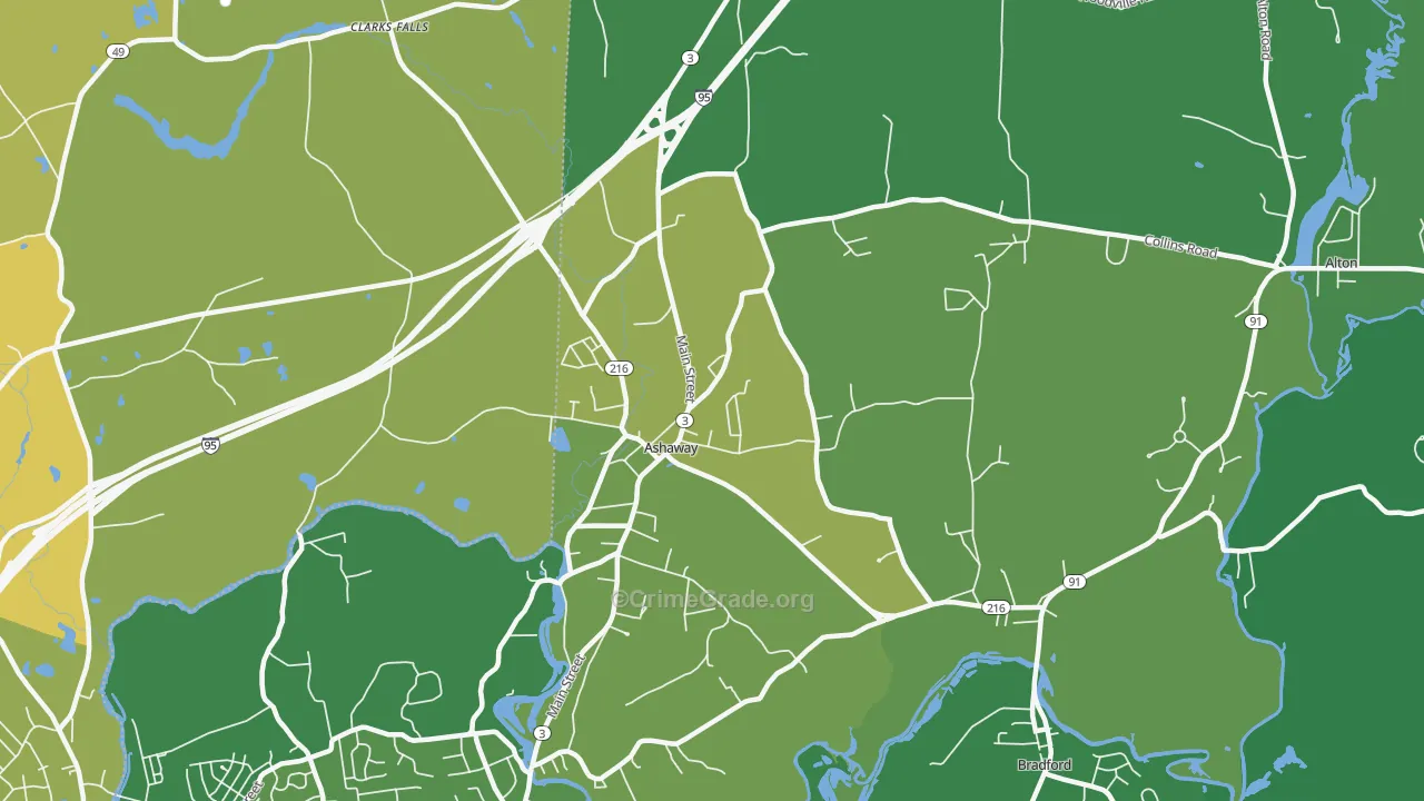 02804, RI Map of Vehicle Theft Rates