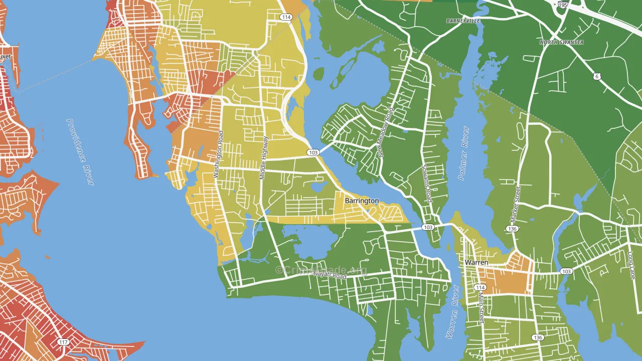 02806, RI Map of Vehicle Theft Rates