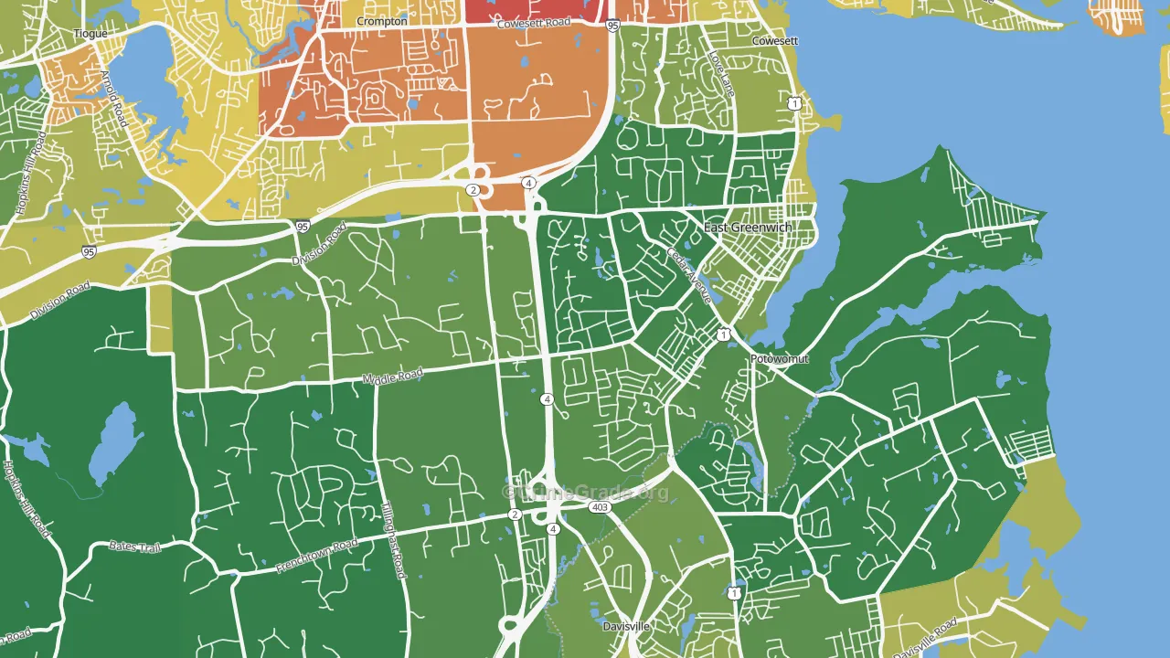 02818, RI Map of Vehicle Theft Rates