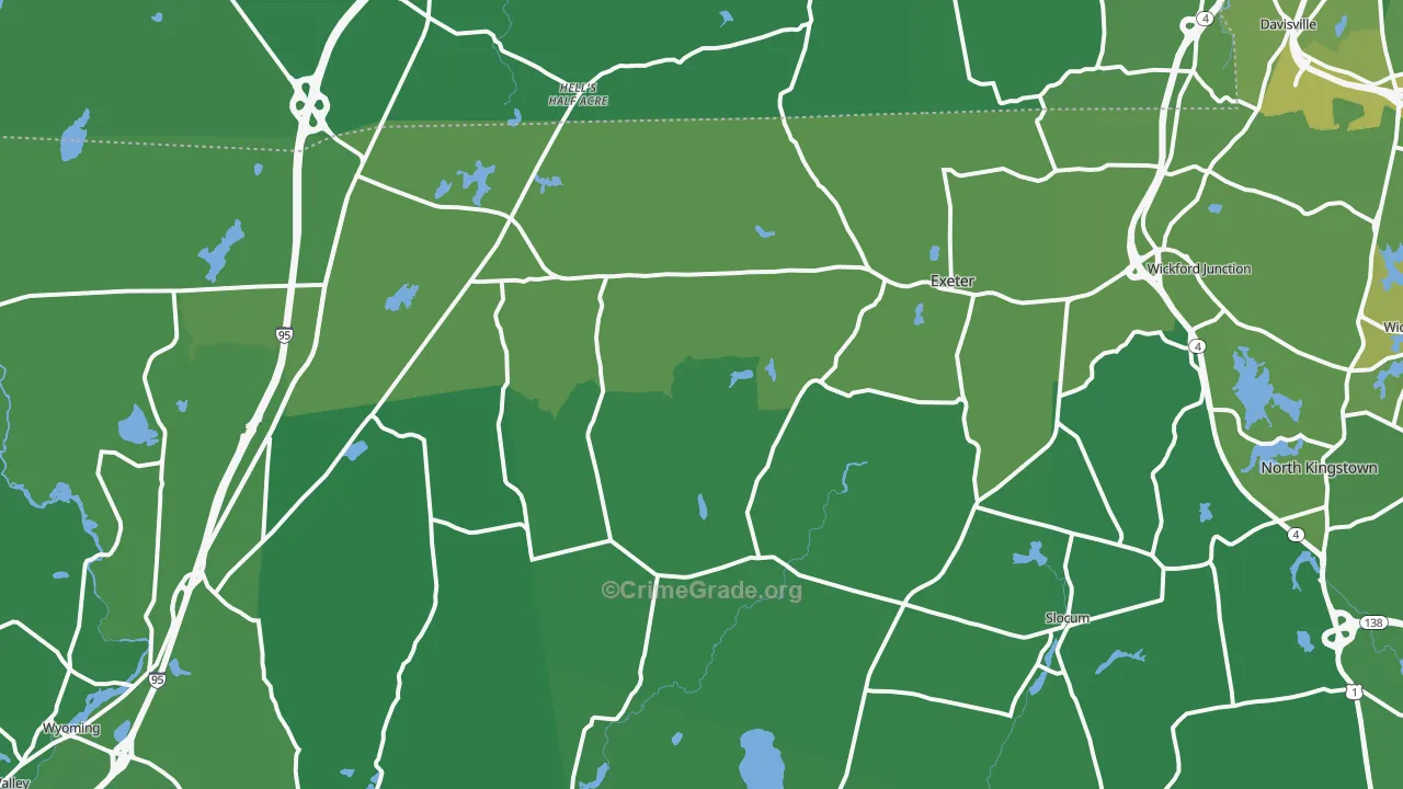 02822, RI Map of Vehicle Theft Rates